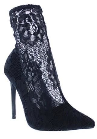 black lace bootie