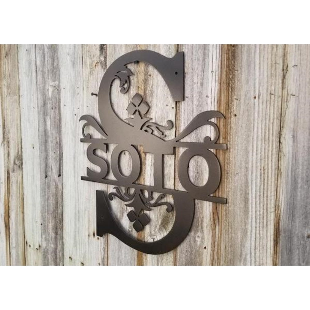 Split Regal Monogram Metal Art Wall Decor - Advanced Metal Art