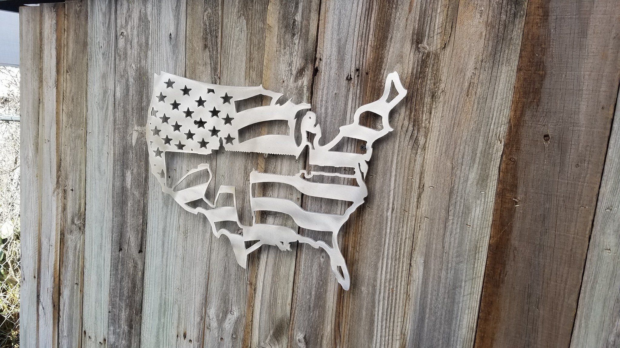 USA Map/Flag With AR15 Cut Out - Personalized Custom Metal Art Home ...