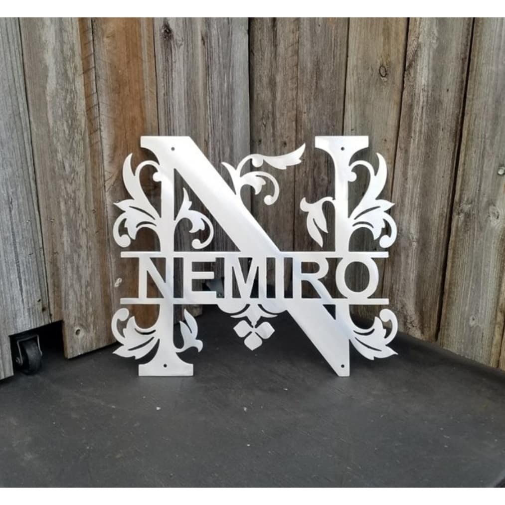 Split Regal Monogram Metal Art Wall Decor - Advanced Metal Art