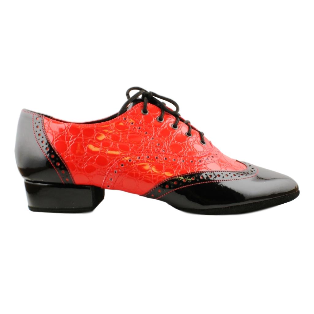 red and black dance shoes