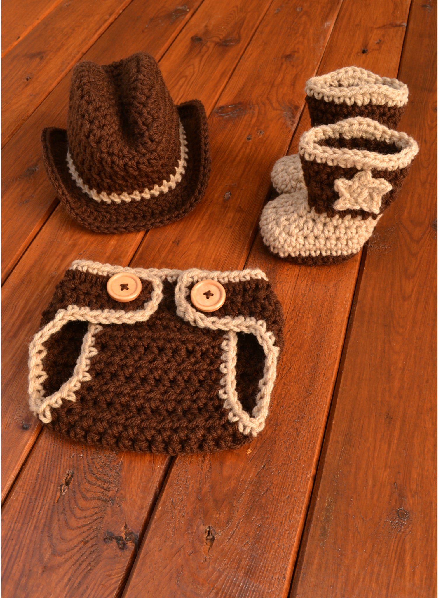 Crochet Baby Cowboy Outfit For Photo Shoot – CrochetBabyProps