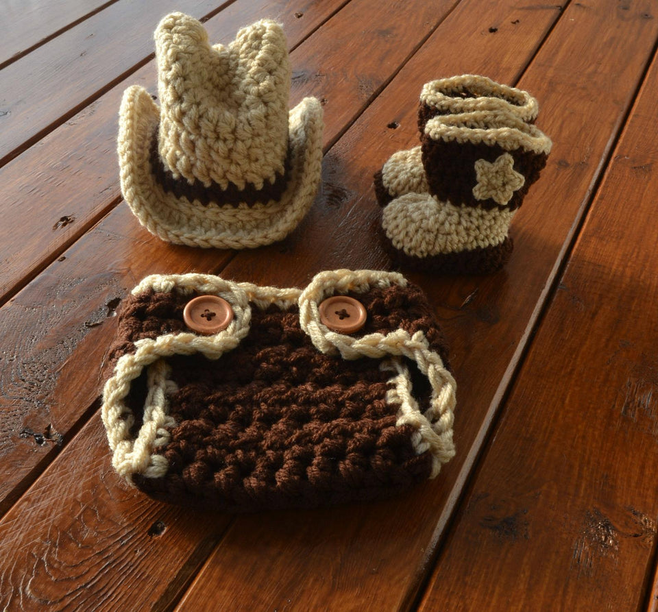 Baby Cowboy Outfit For Photo Prop – CrochetBabyProps