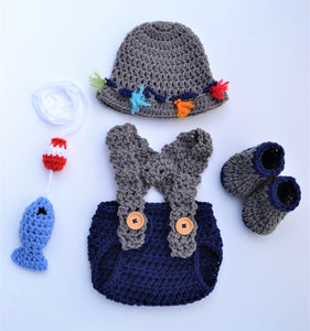 crochet baby fishing outfit pattern