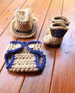 Cowboy Baby Boy Photography Outfit – CrochetBabyProps