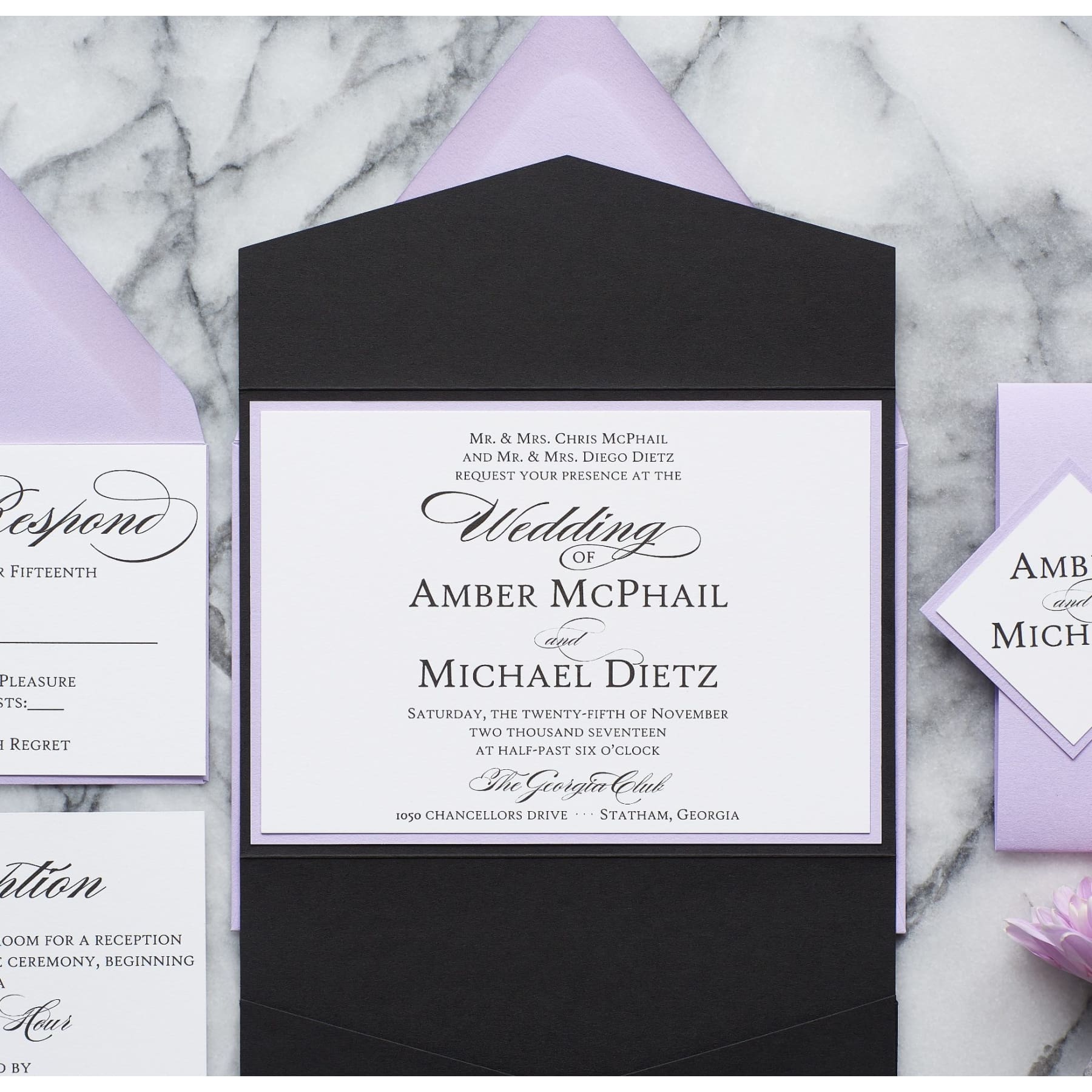 Formal Elegant Wedding Invitation Amber - Wedding Invitation – All That