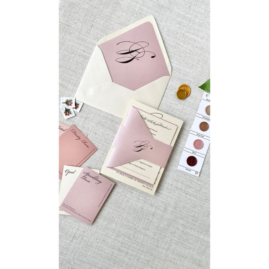 Vellum Wrap Wax Seal Wedding Invitations – All That Glitters