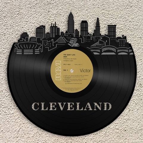 Cleveland Skyline Vinyl Wall Art Personalized Gift Home Office Decor Vinylshop Us