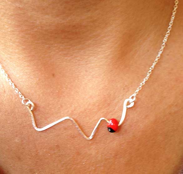 Dainty good luck silver necklace