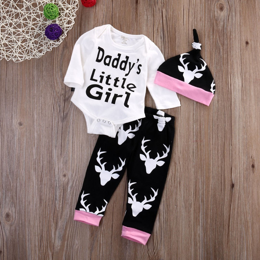 Girls Daddys Little Girl Pants Onesie Set  M