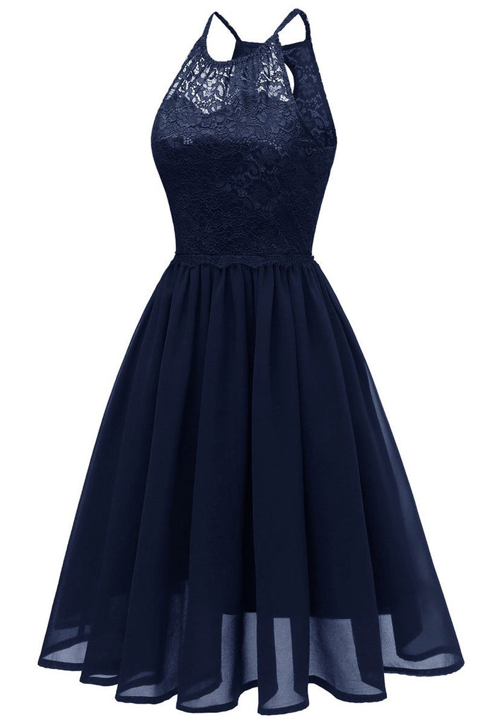 Black Cut Out A-line Sleeveless Homecoming Dress | LizProm