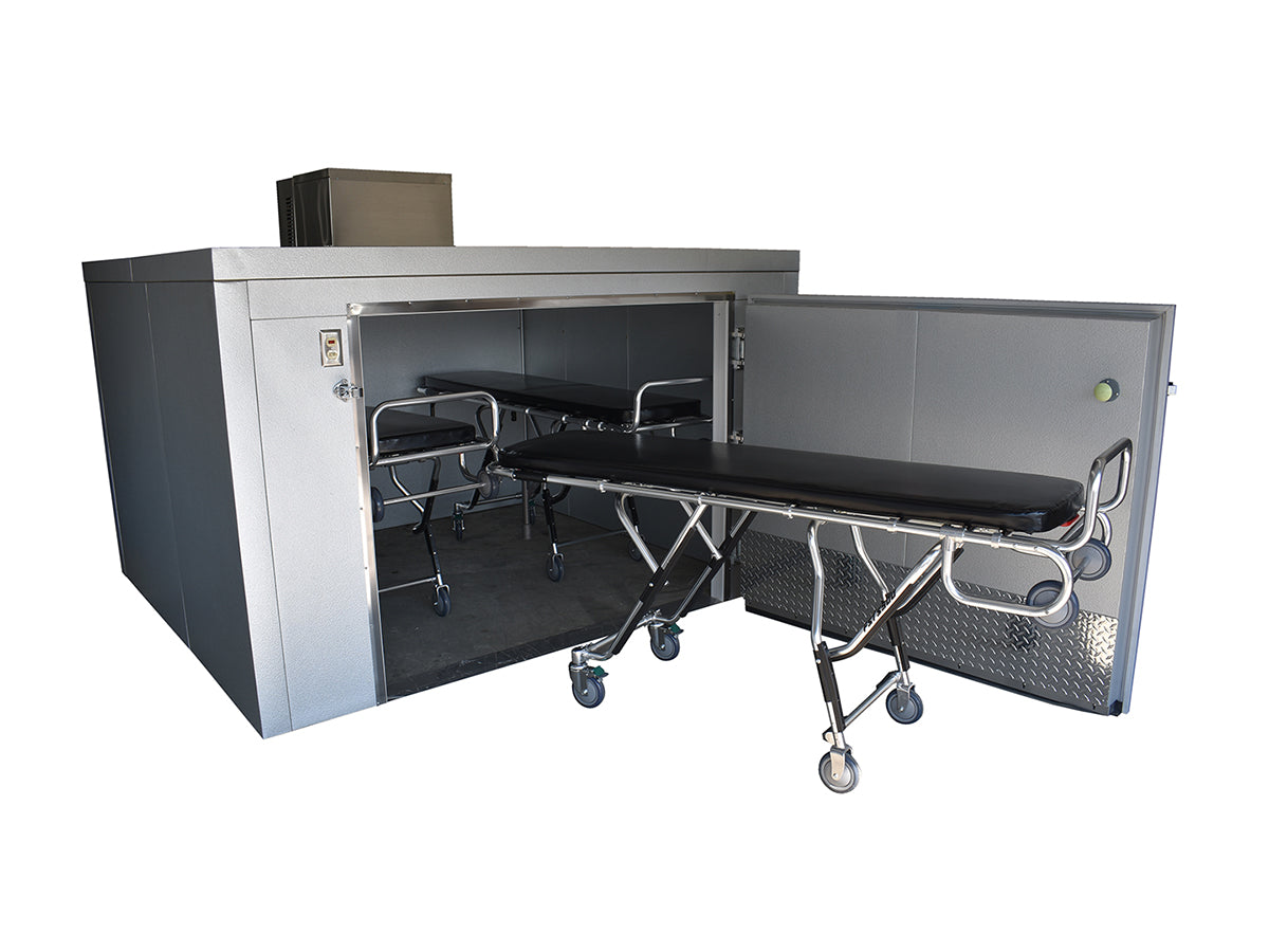 Triple Cot Roll-In Mortuary Cooler from American Mortuary Coolers.