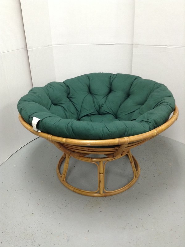 Pier 1 42" Bamboo Papasan Saucer Chair W/ Micro Suede ...