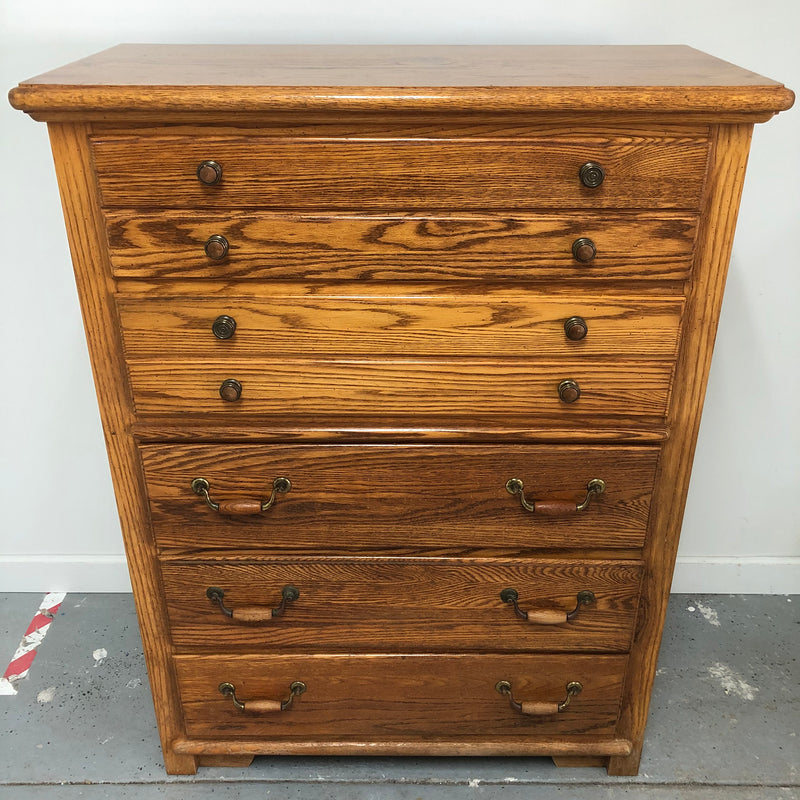 Thomasville Large Dark Oak 5 Drawer Tall Dresser Chest M15sales Com