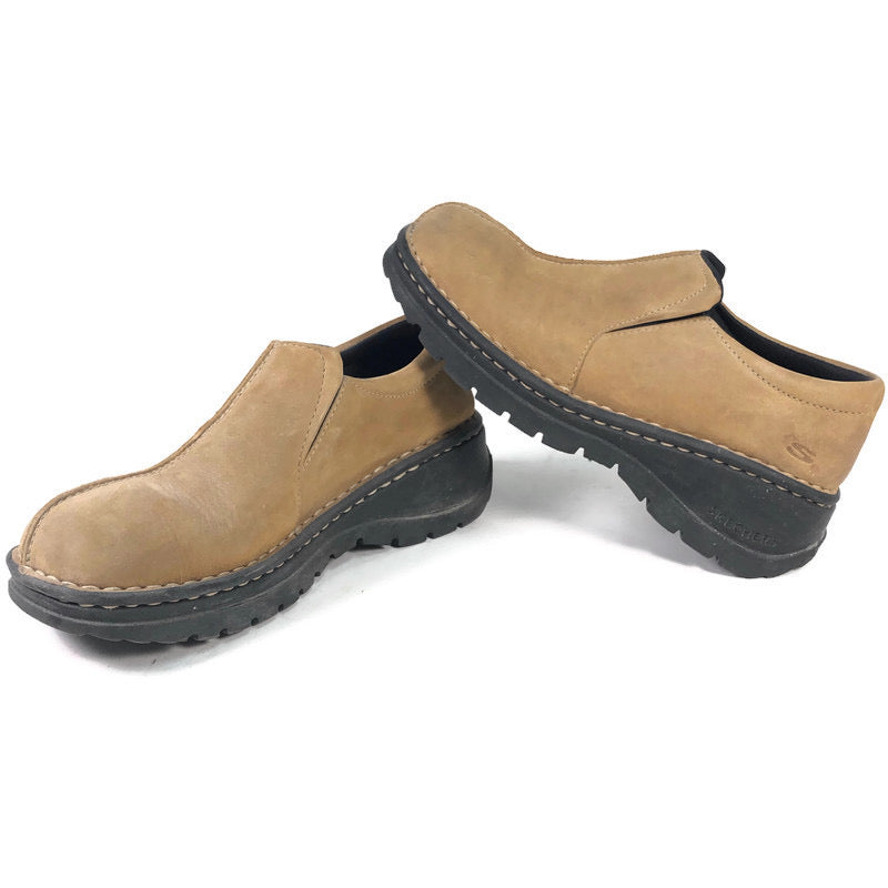 Skechers Womens Light Brown Suede Slip 