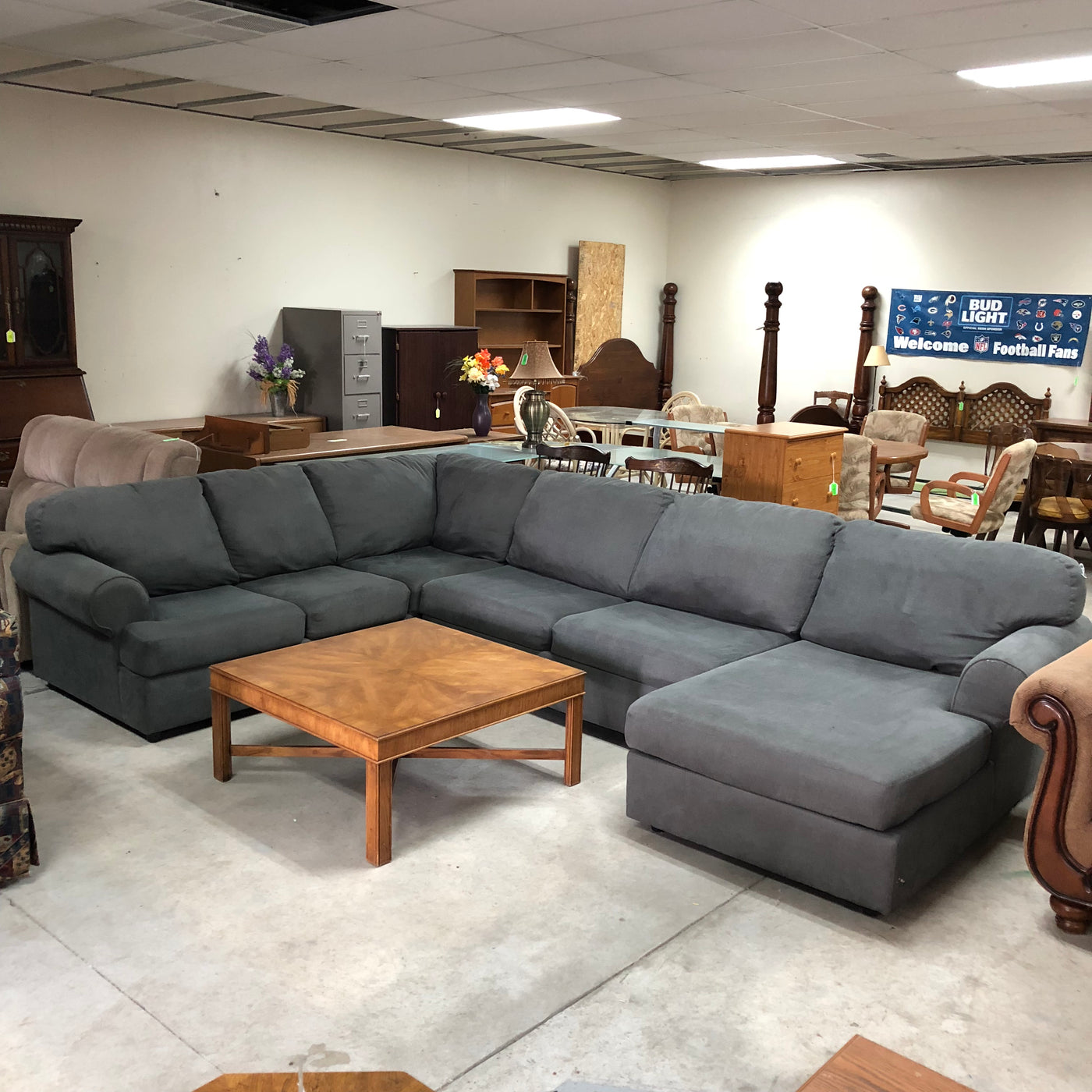 Ashley Furniture Grey Microfiber Sectional M15sales Com