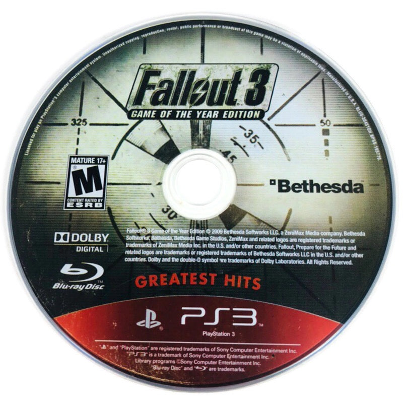 Fallout 3 Greatest Hits Sony Playstation 3 Ps3 M15sales Com