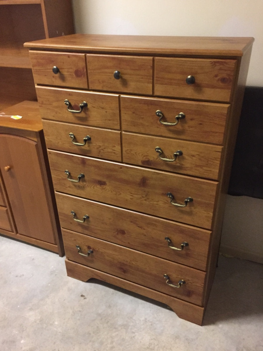 Tall Dresser Chest 5 Drawer Replicated Pine Grain M15sales Com