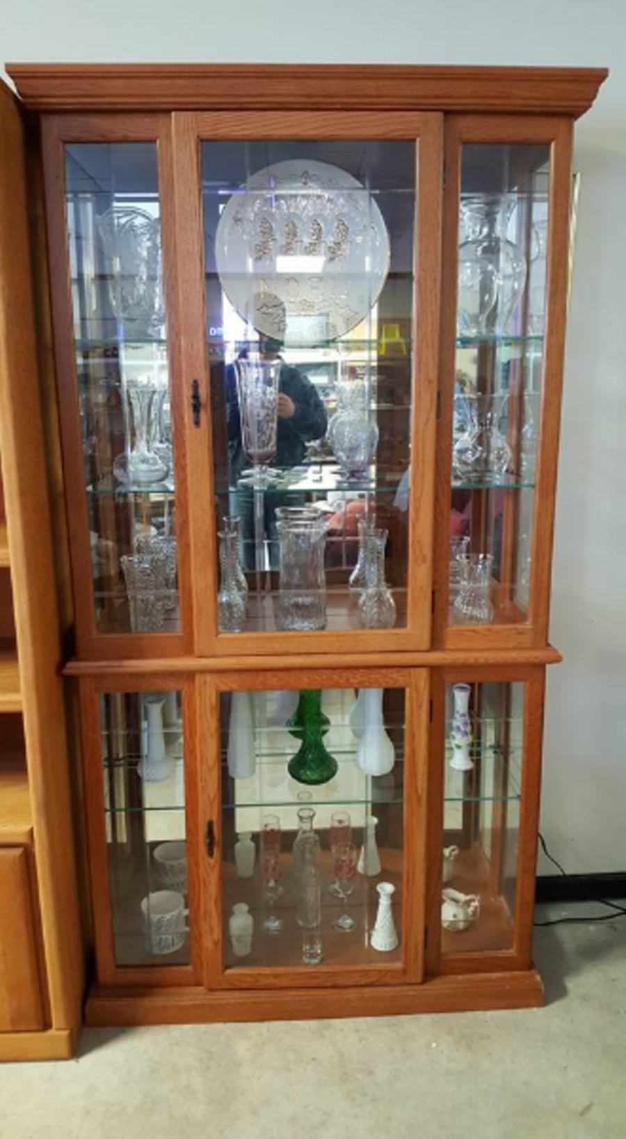 curio cabinet with lights