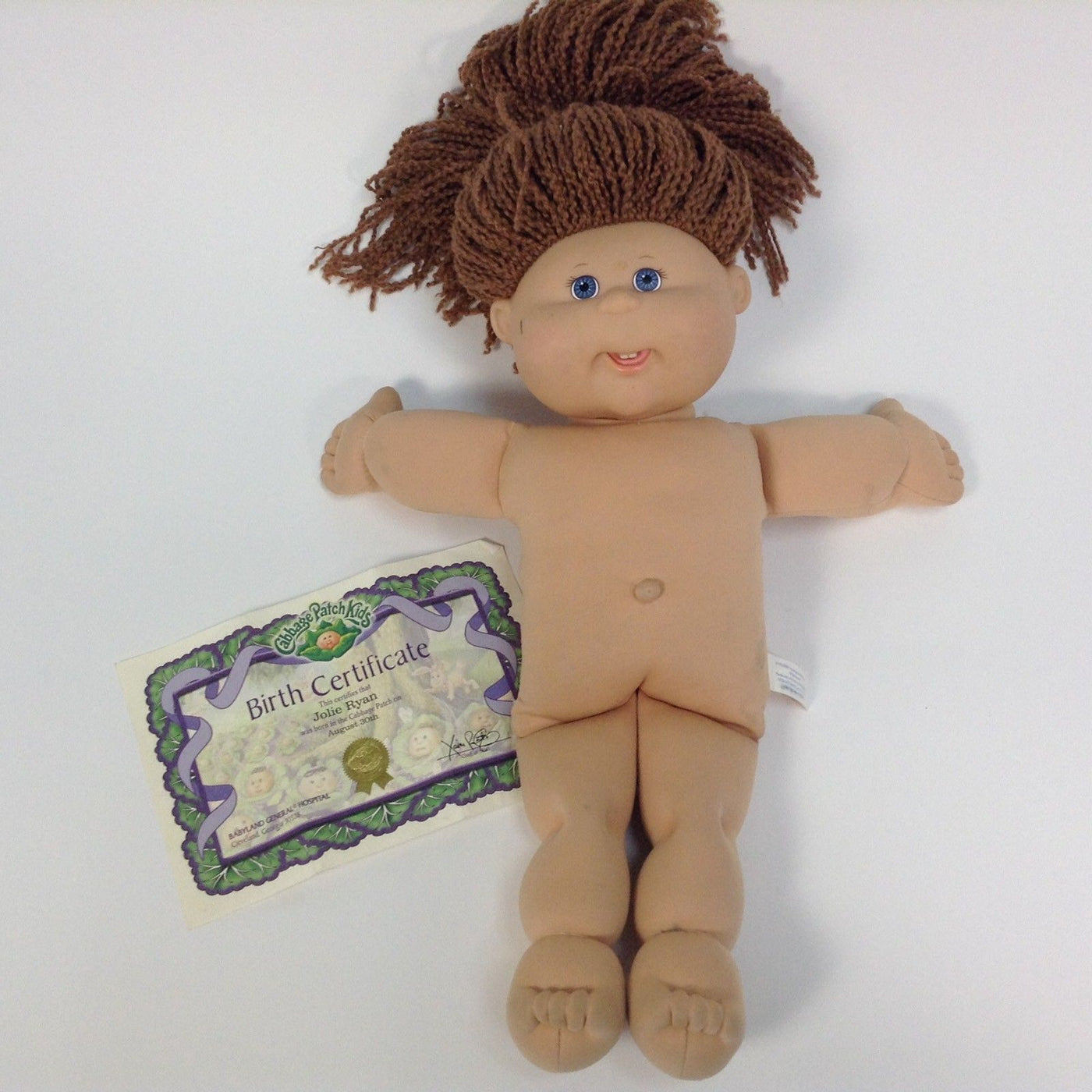 cabbage patch doll boy brown hair