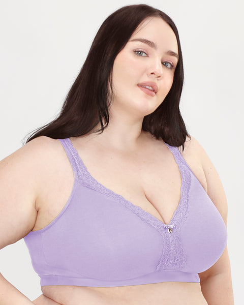 AIEOTT Wirefree Bras for Women ,Plus Size Front Closure Lace Bra Wirefreee  Extra-Elastic Bra Adjustable Shoulder Straps Sports Bras 36B/C-44B/C
