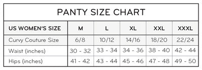 Underwear size chart  shape panty FINALLYBRA