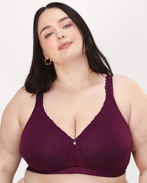 Manfiter Women's Full Figured Supportive Wirefree Lace Bralette