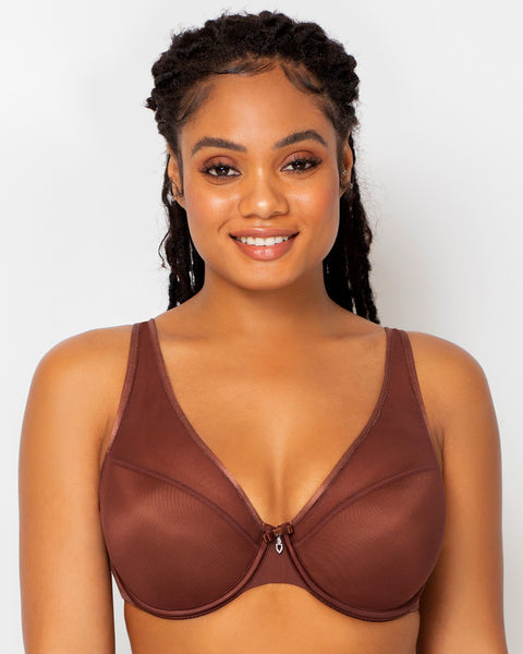 Curvy Couture Women's Smooth Strapless Multi-way Bra Cocoa 34g
