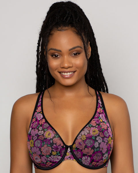 Peri's Plus - PRE ORDER ONLY Brand: Curvy Couture Style#: 1310 Sizes: C  (38-46), D (36-46), DD, DDD, G, H (34-46) Colour: Black Hue Style: Sheer  Mesh Plunge T-shirt Bra Cost: $350