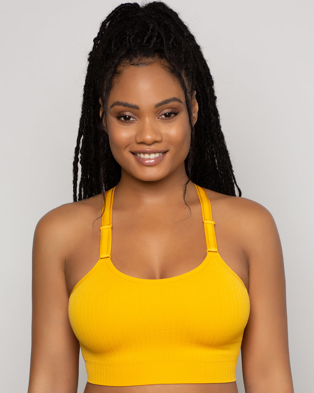 Smooth Seamless Comfort Wireless Longline Bra - Saffron