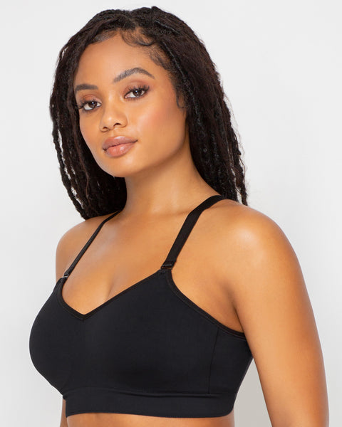 Shimmer Unlined Underwire Bra - Black Hue – Curvy Couture