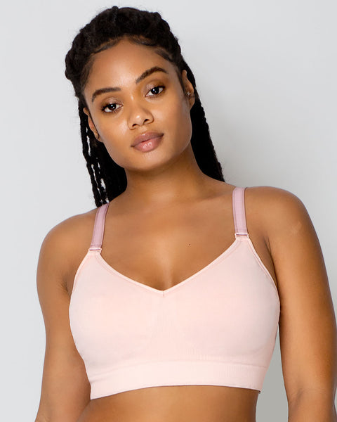 WDIRARA Women's Plus Size Zip Front Bra Ruched Cut Out Back Bras Wireless  Bralette Bra Dusty Pink 0XL at  Women's Clothing store