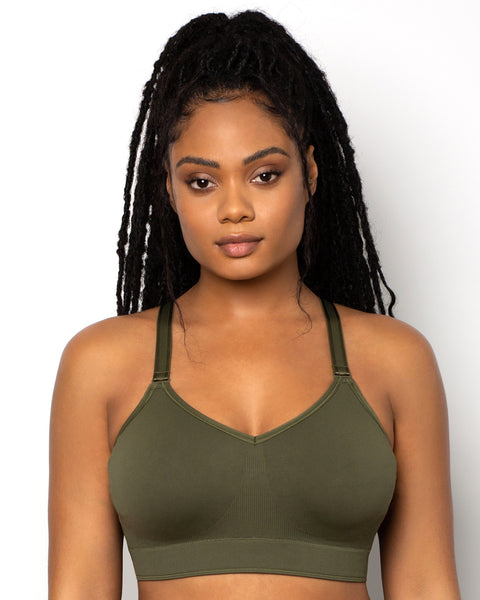 Curvy Couture Sheer Mesh Plunge T-Shirt Bra in Chocolate - Busted