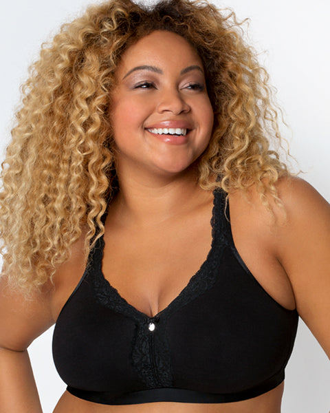 purcolt Sexy Plus Size Lace Wireless Bra, Full-Coverage Wirefree