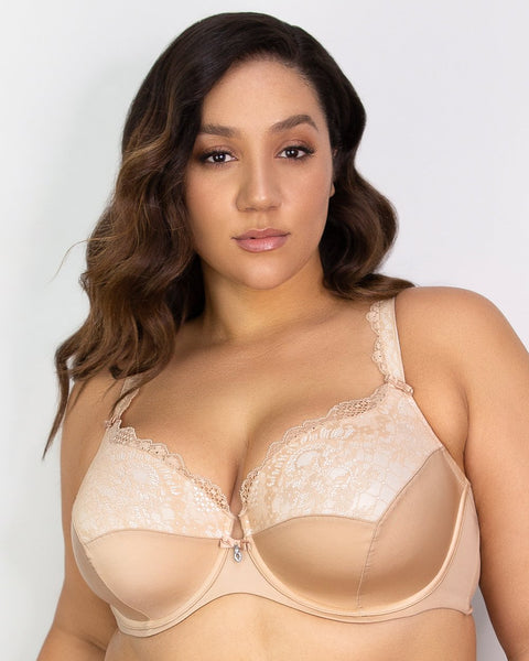 🆕NWT Curvy Couture STRAPLESS SENSATION MULTI-WAY PUSH UP Nude
