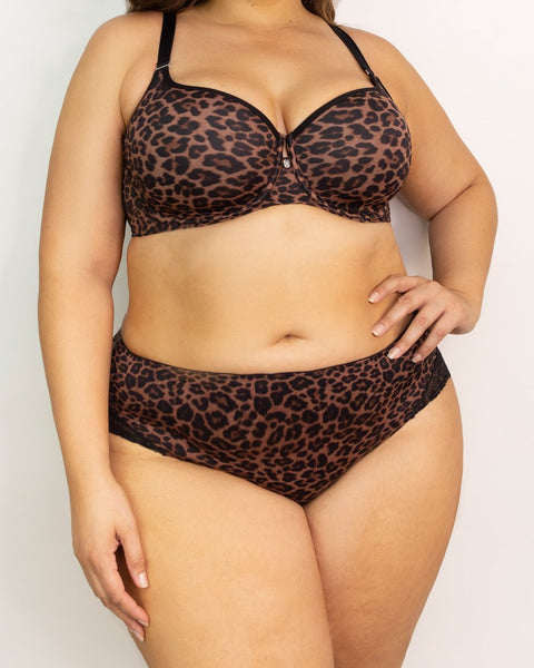 Tulip Strappy Lace Push Up - Black & Adobe Rose – Curvy Couture
