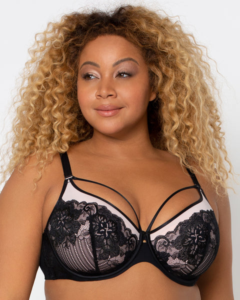 Women'S Sexy Lace Push Up Plus Size Bra Underwire Unlined Full