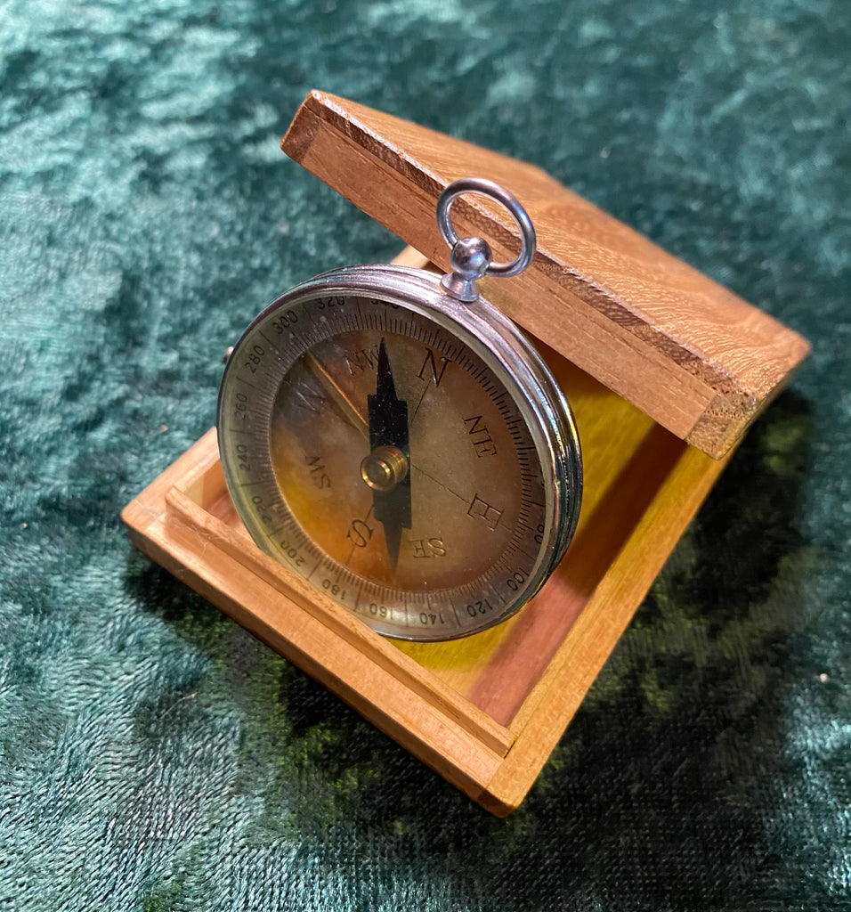 Vintage Pocket Compass Made In Japan Explorer Antiques