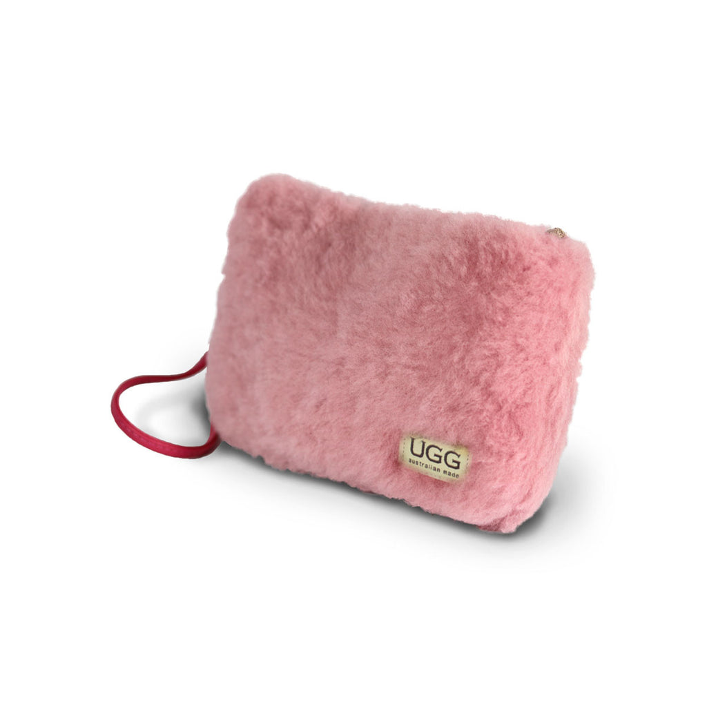 pink fluffy clutch