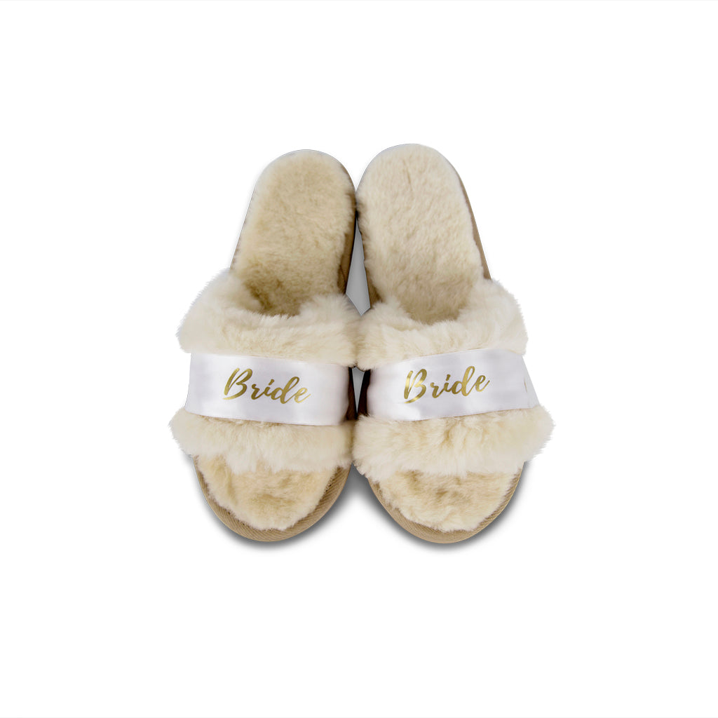 fluffy bridesmaid slippers