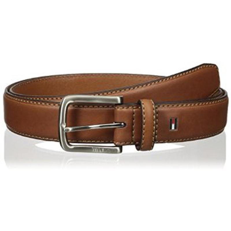 Tommy Hilfiger Men's Leather Stitch Belt Brown 11TL02X038