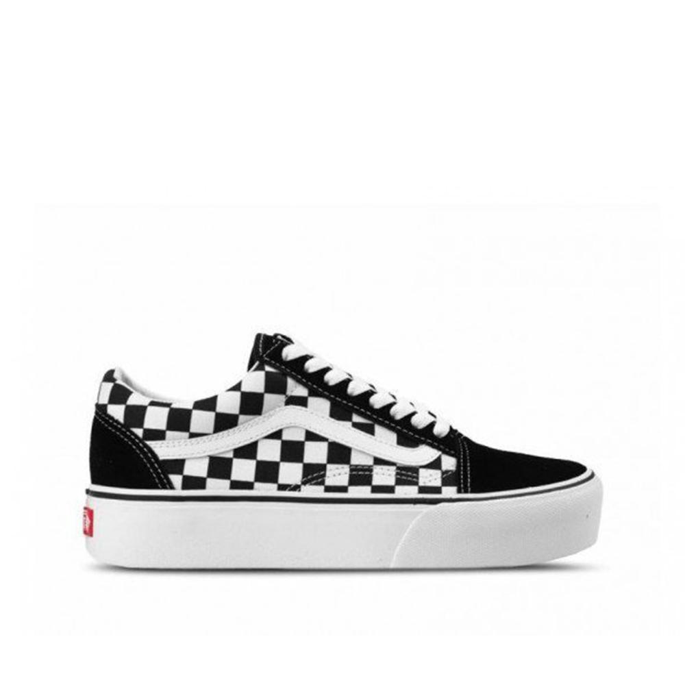 platform checkerboard vans old skool