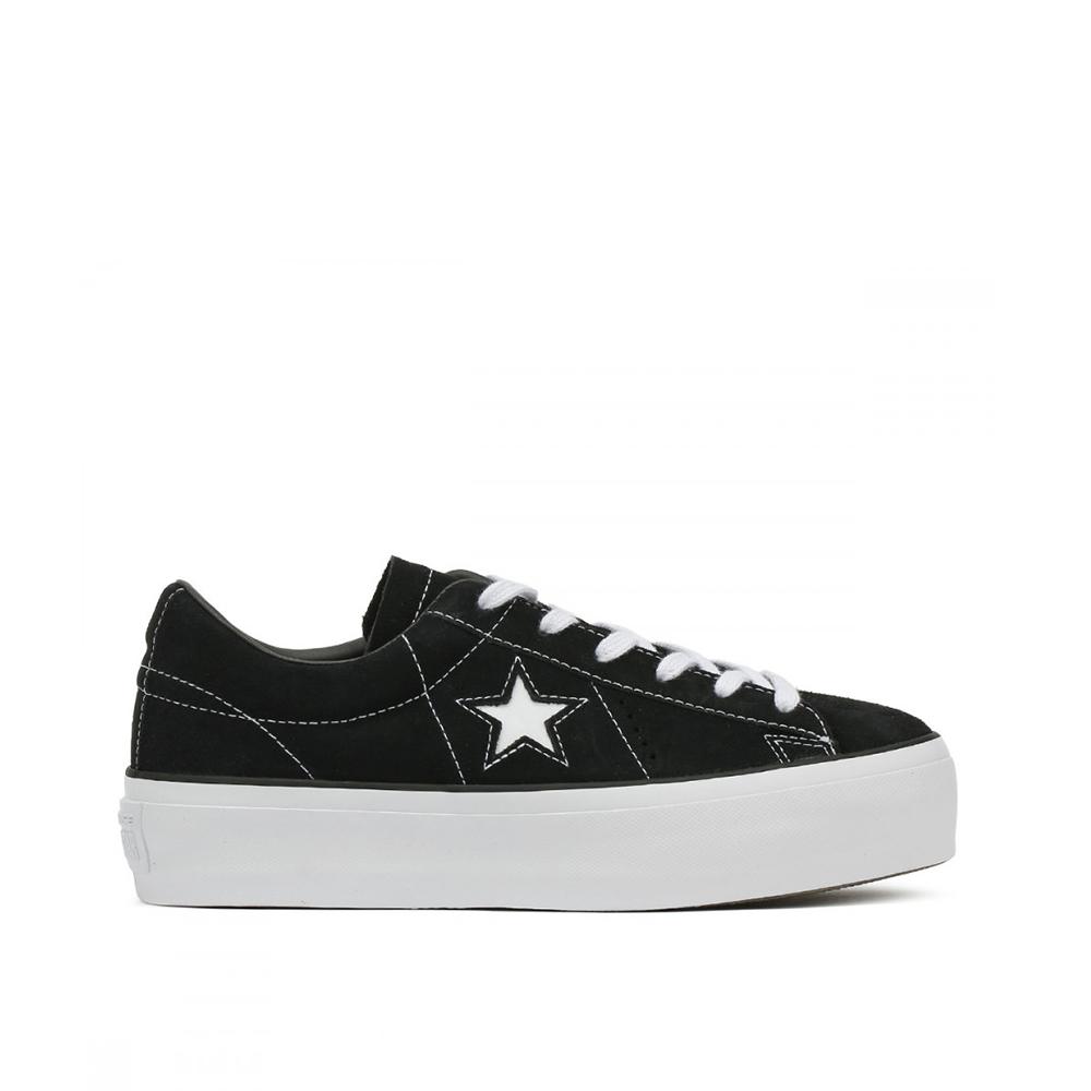 converse one star platform black and white