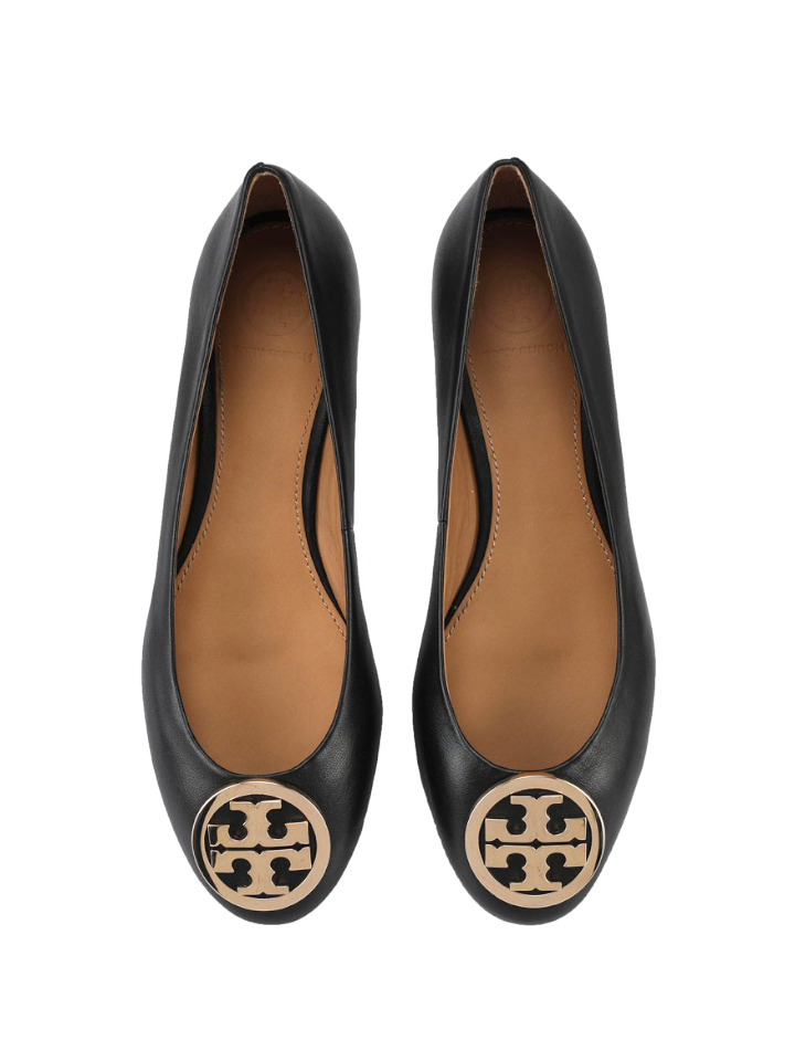 APLAZE | Tory Burch Women's Benton 2 Nappa Leather Ballet Flat Perfect Black /Gold 64090 013