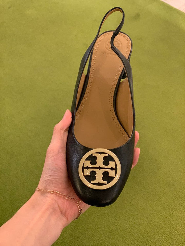 APLAZE | Tory Burch Women's Benton 2 45MM Slingback Nappa Leather Pumps  Black 64293 006