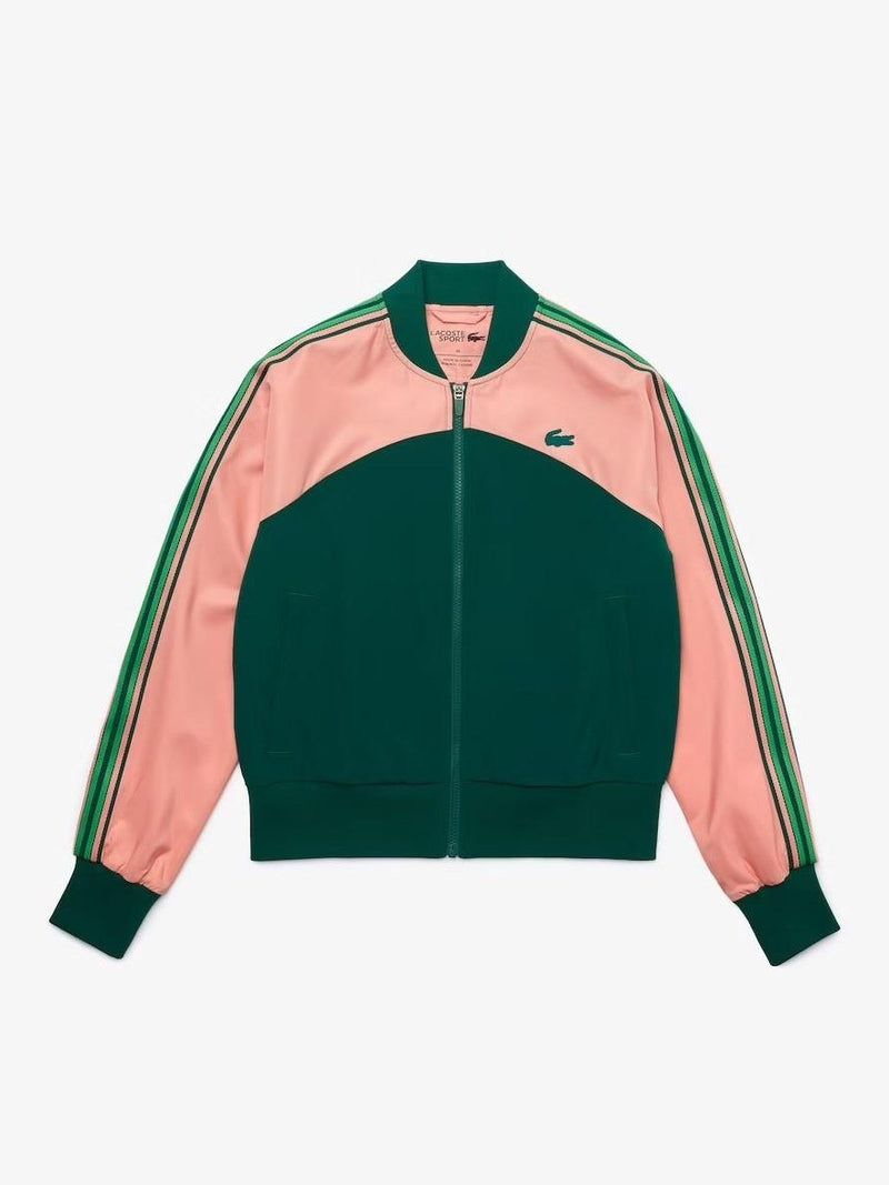 APLAZE | Women's Sport Loose Colorblock Zip Teddy Jacket Pink/Green BF6982 1RK