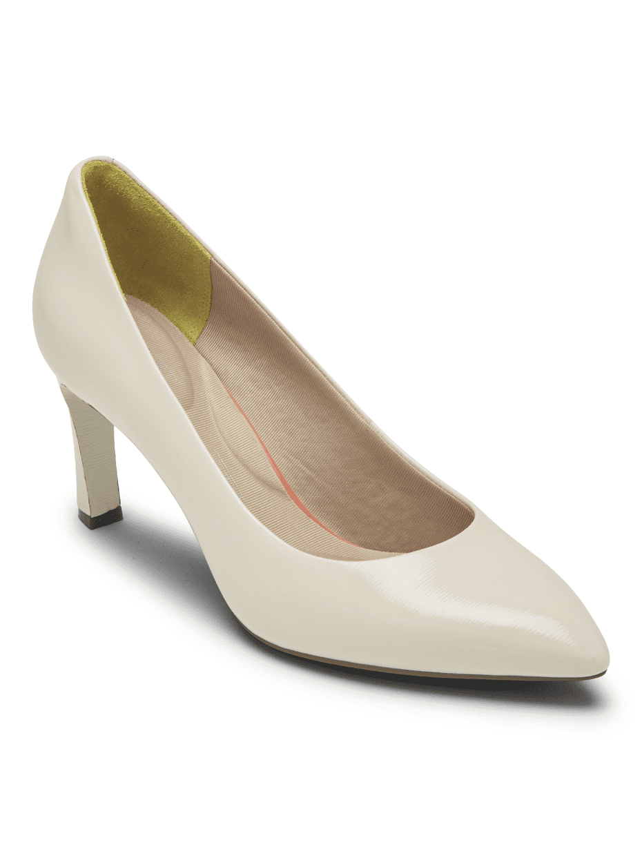 Rockport Women's Total Motion Kalila Pump Taupe Grey Pearl Patent CH02