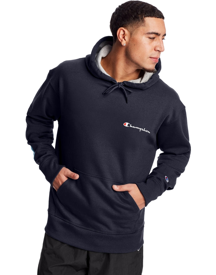 Under Armour Men's Hustle Fleece Hoodie in Navy/White 1300123-410