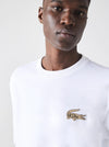 Lacoste Mens Loose Fit Embroidered Crocodile Badge T-shirt White TH0050 001.