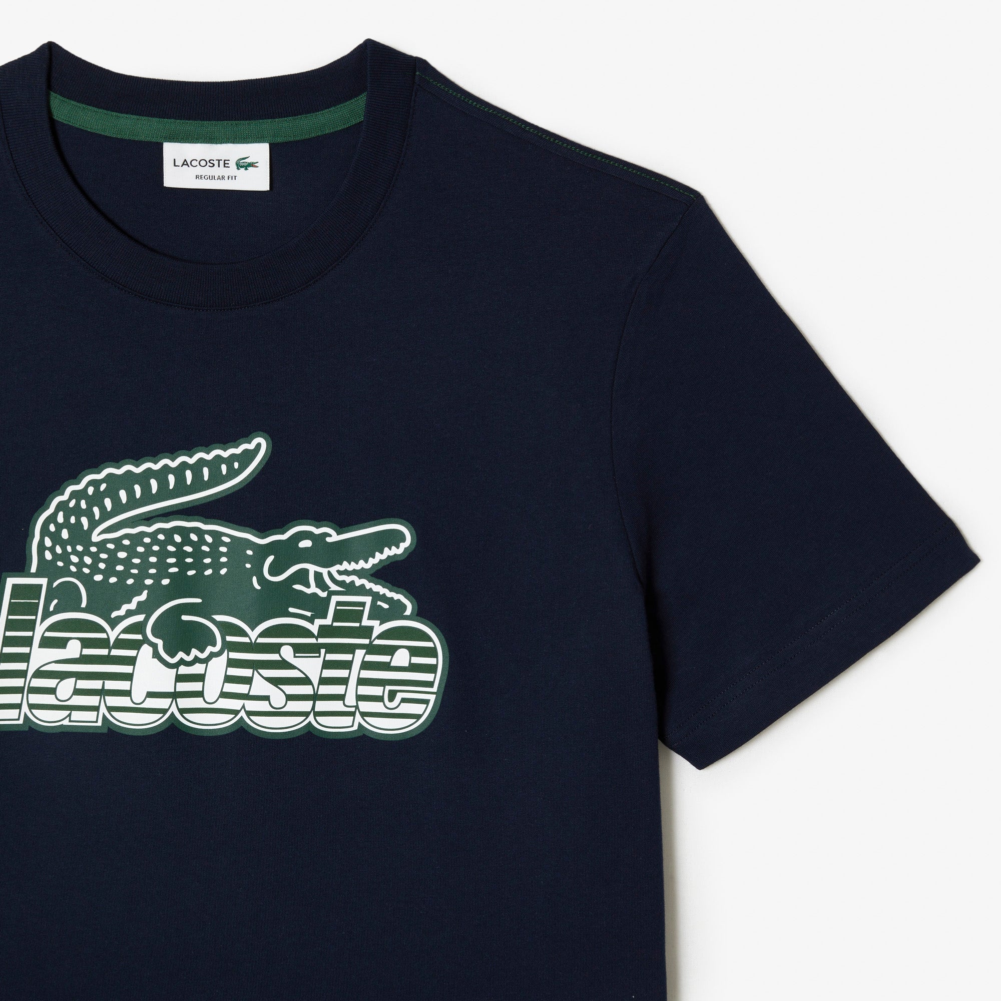 Mens Navy Breathable Lacoste T-shirt Lacoste Print Blue SPORT Graphic